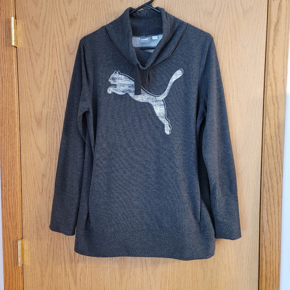 SALE 1/2 PRICE! Puma charcoal gray tunic sweatshirt size large
